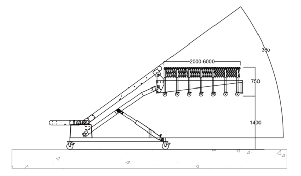 Hydraulic Conveyor - Small - 5400 mm - Dimension Drawing - 1
