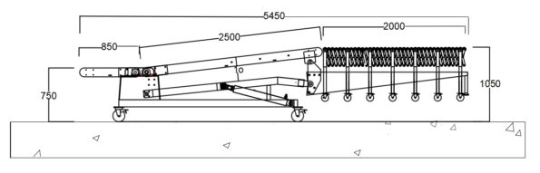 Hydraulic Conveyor - Small - 5400 mm - Dimension Drawing - 2