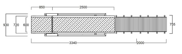 Hydraulic Conveyor - Small - 5400 mm - Dimension Drawing - 3
