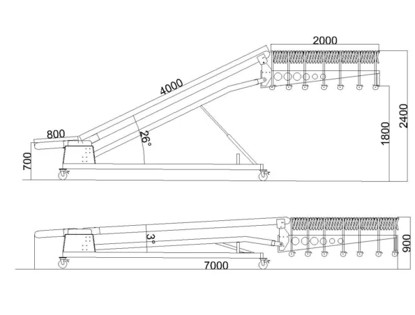 Medium Hydraulic Conveyor - Dimension Drawing - 1