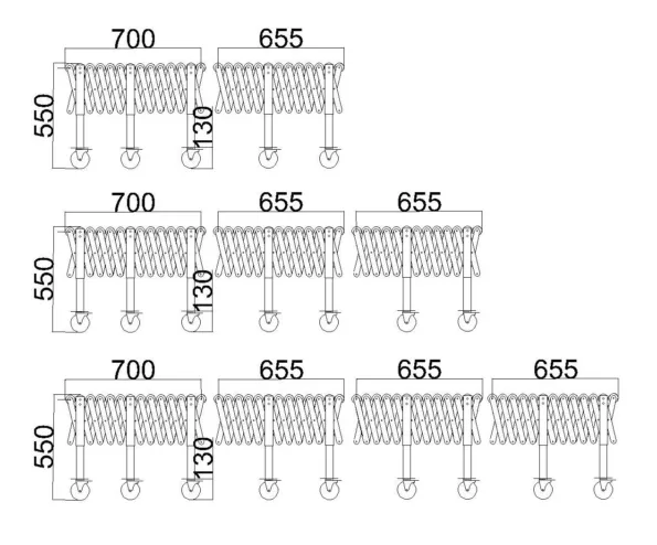 Powered Roller Conveyor - Multi-wedge Belt Driven - 2000 mm-Section - Dimension Drawing