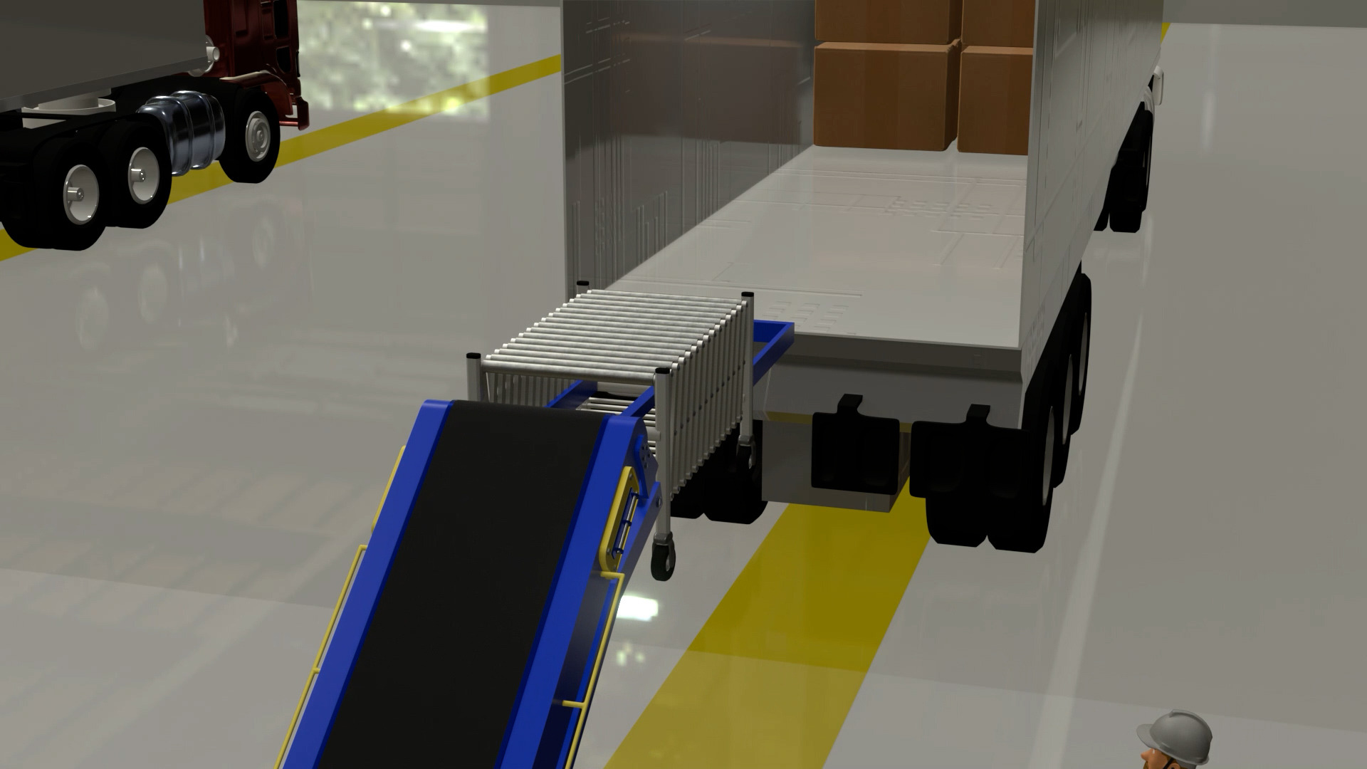 2025.02.13 - Roller Conveyor and Hydraulic Conveyor in Logistics Unloading