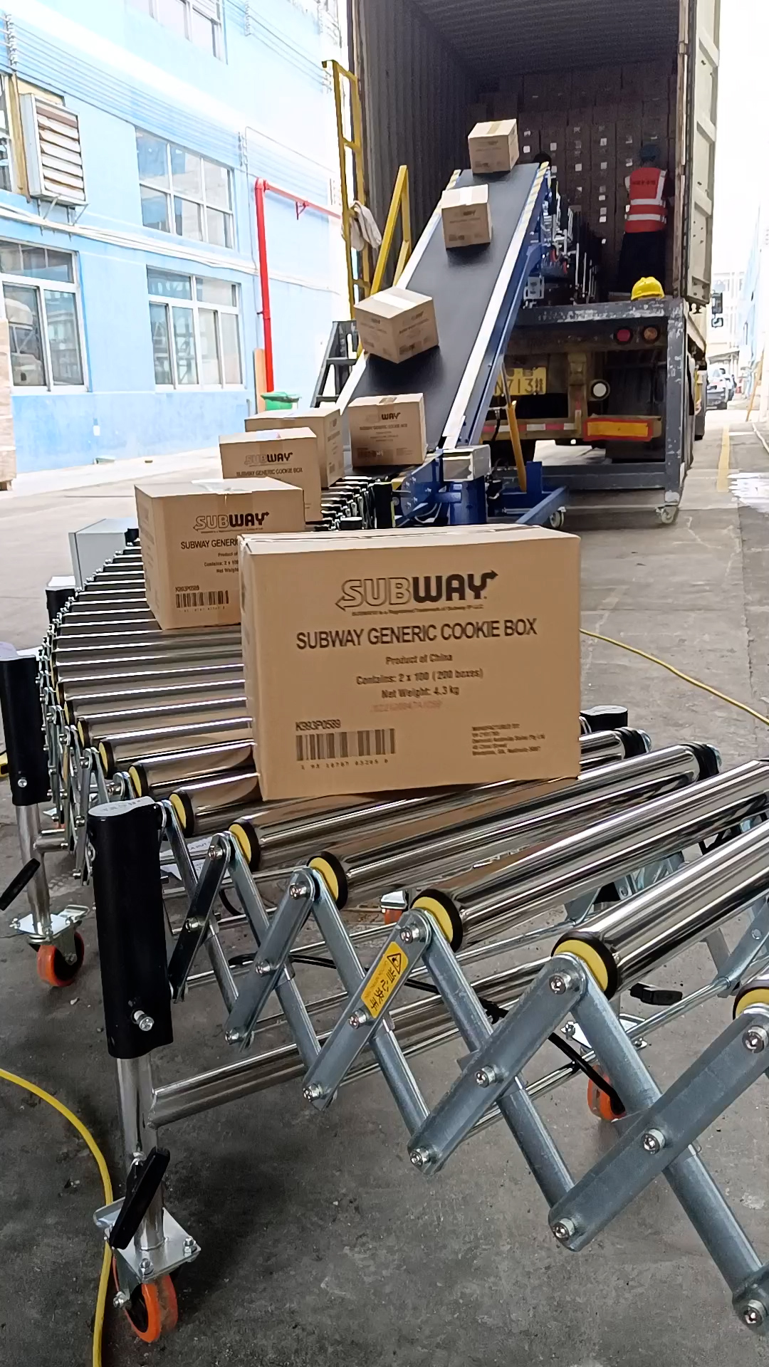 Conveyor Solution for Food Storage Warehouse Loading - Boxed food ingredients